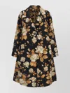 Dolce & Gabbana Embroidered Floral Pattern Coat With Long Sleeves In Black