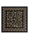 Dolce & Gabbana Embroidered Floral Silk Scarf In Black