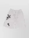 DOLCE & GABBANA EMBROIDERED FLORAL STRIPED PLEATED SHORTS