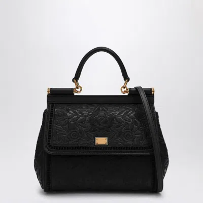 DOLCE & GABBANA DOLCE & GABBANA EMBROIDERED HANDBAG SICILY MEDIUM