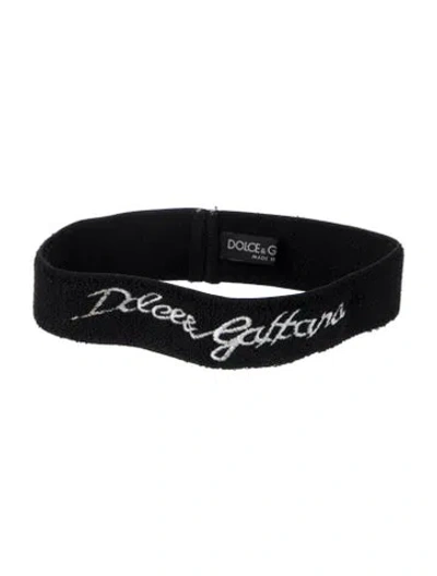 Pre-owned Dolce & Gabbana Embroidered Headband In Black
