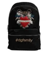 Dolce & Gabbana Embroidered Heart Backpack In Black