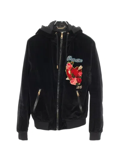 Pre-owned Dolce & Gabbana Embroidered Hooded Jacket In Black