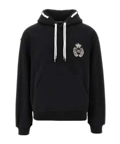 Dolce & Gabbana Embroidered Hoodie In Black