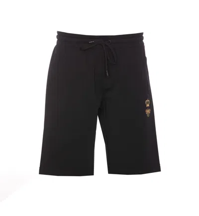 Dolce & Gabbana Embroidered Jogging Shorts In Black