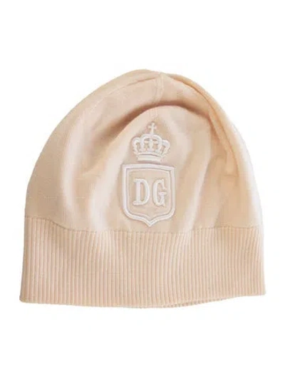 Pre-owned Dolce & Gabbana Embroidered Knit Beanie In Neutral