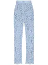 Dolce & Gabbana Light Blue Embroidered Lace Trousers In Blue