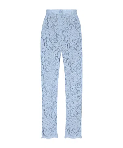 DOLCE & GABBANA EMBROIDERED LACE TROUSERS