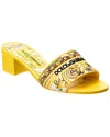 Dolce & Gabbana Karol Embroidered Block-heel Slide Sandals In Yellow