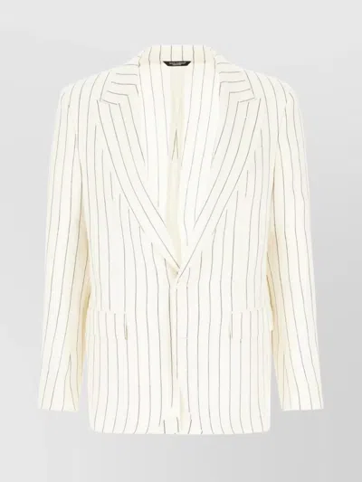 Dolce & Gabbana Embroidered Linen And Wool Jacket