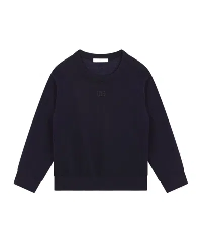 Dolce & Gabbana Embroidered Logo Cashmere Jumper In Black