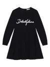Dolce & Gabbana Embroidered Logo Dress In Blue
