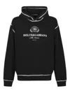 Dolce & Gabbana Hooded Sweatshirt With Contrasting Stitching And Logo Detail In Black