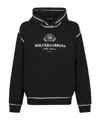 Dolce & Gabbana Hooded Sweatshirt With Contrasting Stitching And Logo Detail In Black