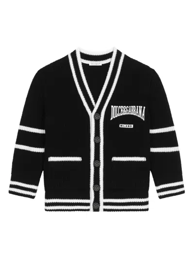 Dolce & Gabbana Kids' Embroidered-logo Jumper In Black