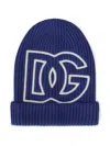 Dolce & Gabbana Embroidered-logo Knit Beanie In Blue