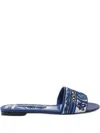 Dolce & Gabbana Embroidered Slides In Blue