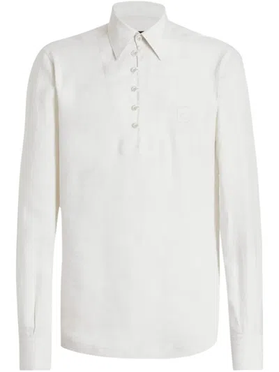 Dolce & Gabbana Embroidered-logo Shirt In Nude