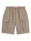 Dolce & Gabbana Embroidered Logo Shorts In Neutrals