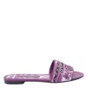 Dolce & Gabbana Multicolour Cotton Leather Sandals In Purple