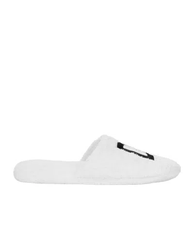 Dolce & Gabbana Embroidered Logo Slides In White