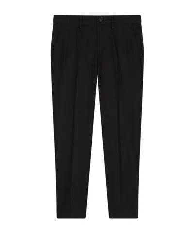 Dolce & Gabbana Kids' Embroidered-logo Smart Trousers In Black