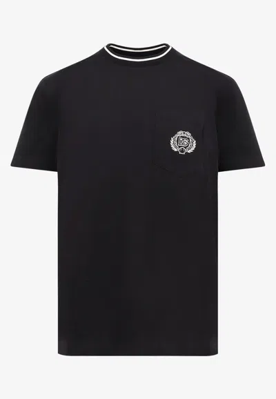 DOLCE & GABBANA EMBROIDERED LOGO T-SHIRT