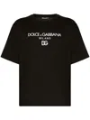 Dolce & Gabbana Jersey Round-neck T-shirt With Dg Milano Embroidery In Black  