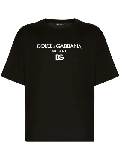 DOLCE & GABBANA EMBROIDERED LOGO T-SHIRT