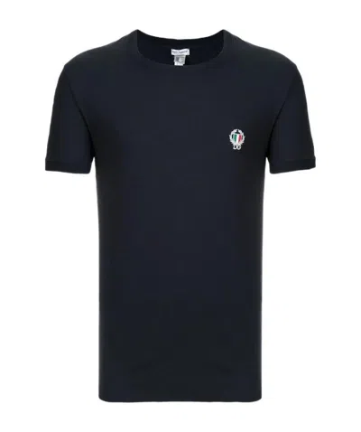 DOLCE & GABBANA DOLCE  GABBANA LOGO EMBROIDERED CREWNECK T-SHIRT