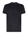 Dolce & Gabbana Silk Granddad-neck T-shirt In Blue