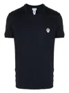 Dolce & Gabbana Tricolor Logo Stretch Cotton T-shirt In Blue