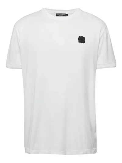 Pre-owned Dolce & Gabbana Embroidered-logo T-shirt In White