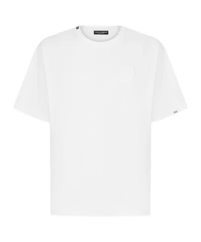 Dolce & Gabbana Dolce&gabbana White T-shirt With Logo Embroidery