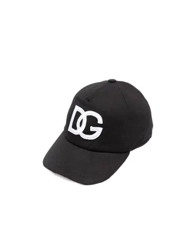 Dolce & Gabbana Embroidered-logo Touch-strap Cap In Black