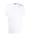 Dolce & Gabbana White T-shirt With All-over Rips And Ri-edition Logo Patch In Cotton Man In White
