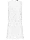 Dolce & Gabbana Short Cotton Dress With Cut-out Detailing In White