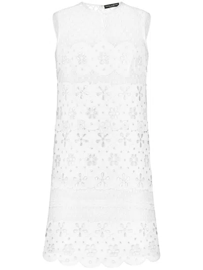 DOLCE & GABBANA EMBROIDERED MESH MINIDRESS