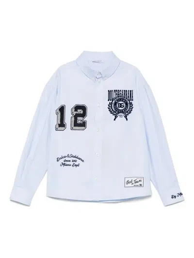 Dolce & Gabbana Kids' Embroidered-number Shirt In White
