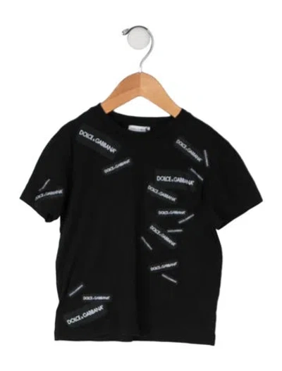 Pre-owned Dolce & Gabbana Babies' Embroidered Patch Solid T-shirt In Black