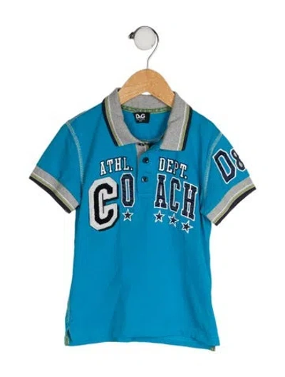 Pre-owned Dolce & Gabbana Babies' Embroidered Polo In Blue