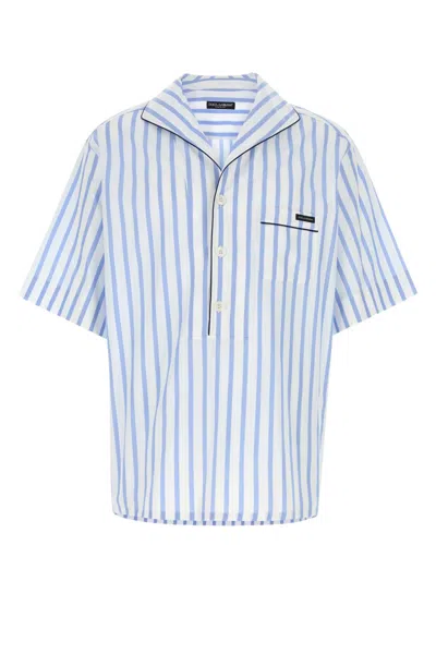 Dolce & Gabbana Embroidered Poplin Shirt In Multi