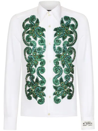 Dolce & Gabbana Crystal-detail Shirt In White
