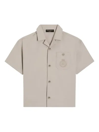 Dolce & Gabbana Kids' Embroidered Shirt In White