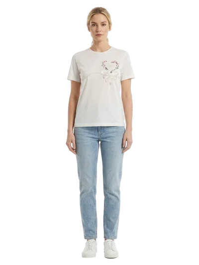 Dolce & Gabbana Embroidered Silk T-shirt In White