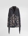 Dolce & Gabbana Embroidered Split Leather Jacket In Multi