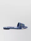 Dolce & Gabbana Embroidered Strap Flat Sandals With Patterned Sole