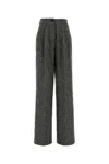 Dolce & Gabbana Women Embroidered Stretch Wool Blend Pant In Gray