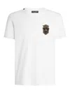 Dolce & Gabbana White Heraldic Patch Cotton T-shirt In White
