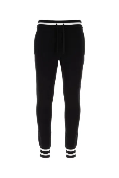 Dolce & Gabbana Embroidered Tapered Leg Track Trousers In Black